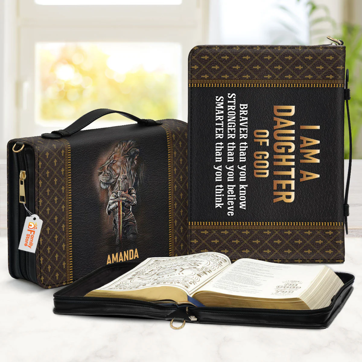 Lion - I Am A Daughter Of God - Personalized Bible Covers - AT4081326 - Image 2