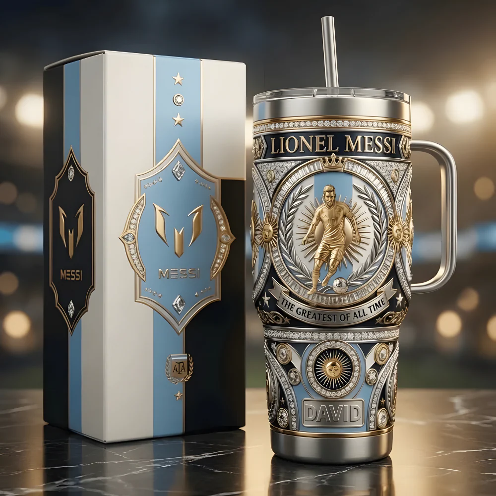 Lionel Messi Greatest Of All Time - Personalized Tumbler - Gifts For Football Lovers, Sports Fans