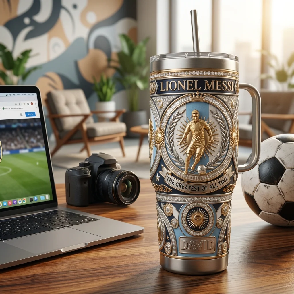 Lionel Messi Greatest Of All Time - Personalized Tumbler - Gifts For Football Lovers, Sports Fans - Image 3