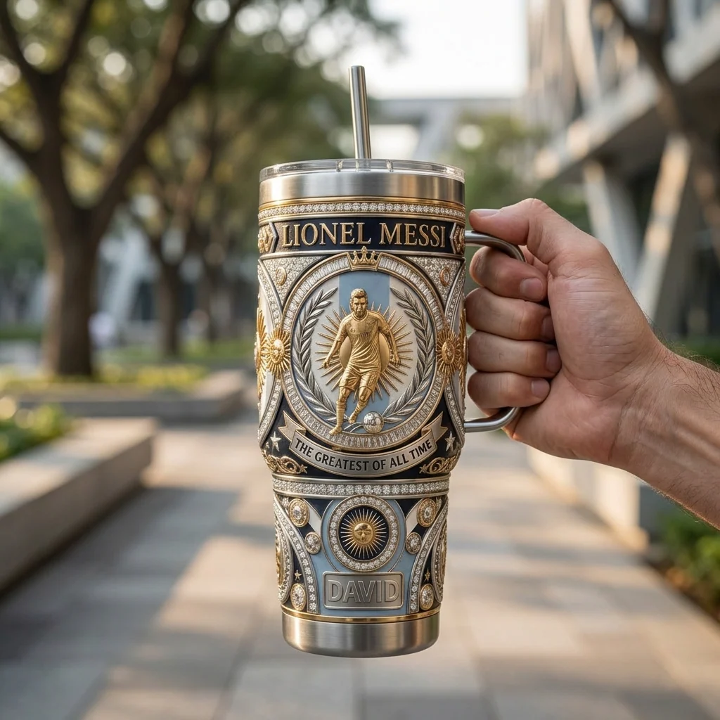 Lionel Messi Greatest Of All Time - Personalized Tumbler - Gifts For Football Lovers, Sports Fans - Image 4