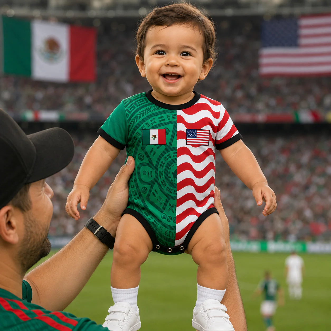 Little Soccer Fan Two Teams Version - Personalized Baby Jersey Bodysuit - Gift For Baby Shower, New Moms, New Dads, Soccer Fans - Image 2