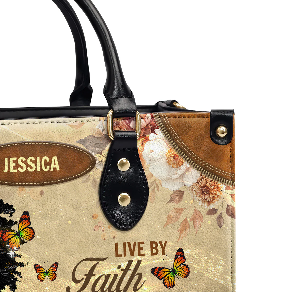 Live By Faith Grace Love - Personalized African Leather Handbag - Inspirational Gift For Her HD95 - Image 3