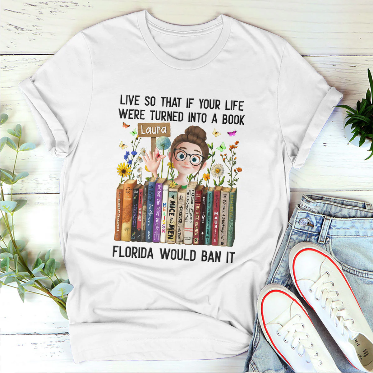 Live So That If Your Life Were Turned Into A Book - Personalized T-shirt - Gift For Book Lover, Reader, Her | CLB01 HH01 - Image 2