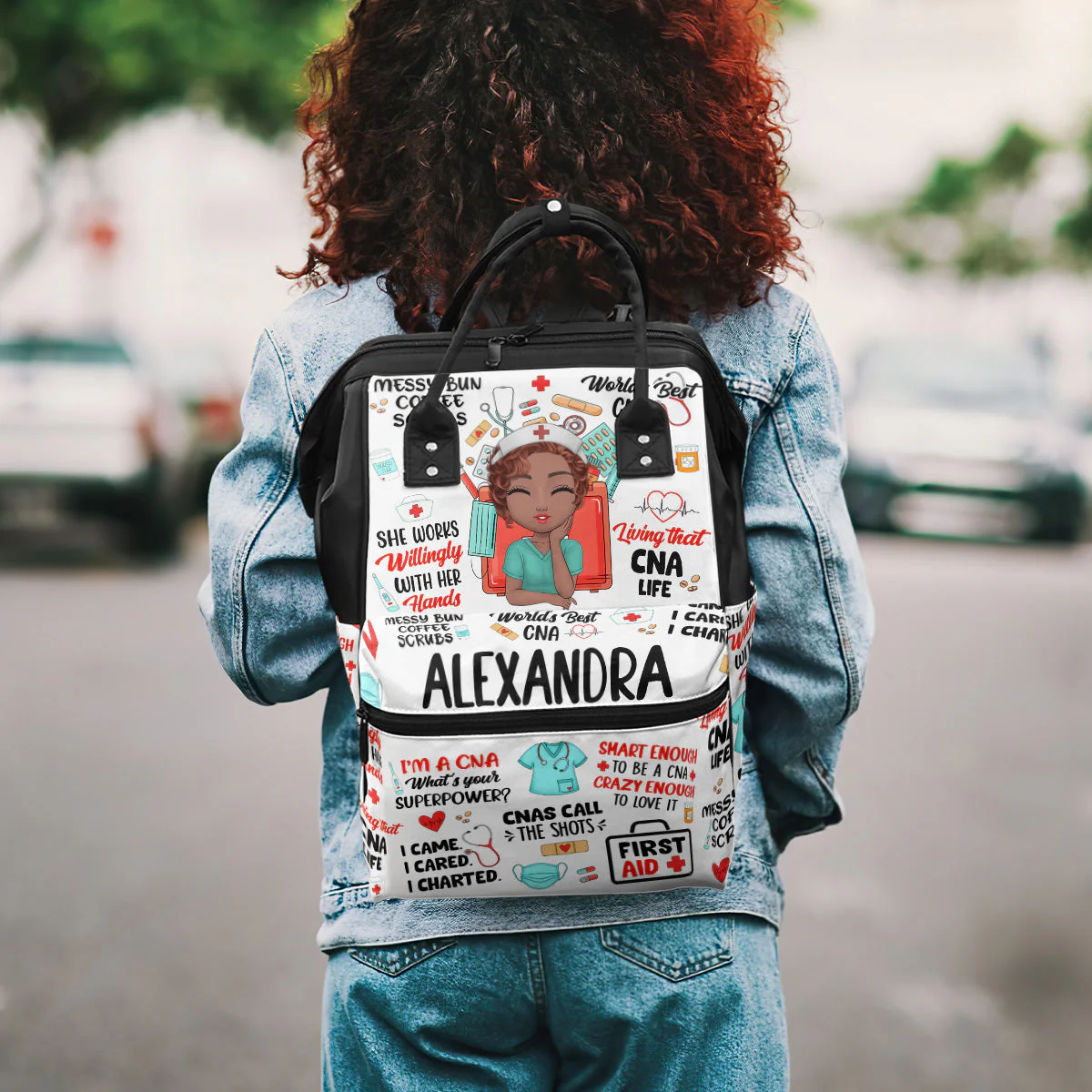 Living That Nurse Life - Personalized Duckbilled Backpack - Gift For Nurse | NR3 HN02 - Image 2