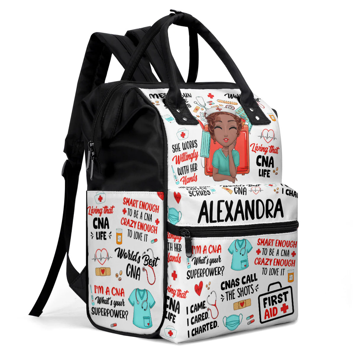 Living That Nurse Life - Personalized Duckbilled Backpack - Gift For Nurse | NR3 HN02 - Image 5