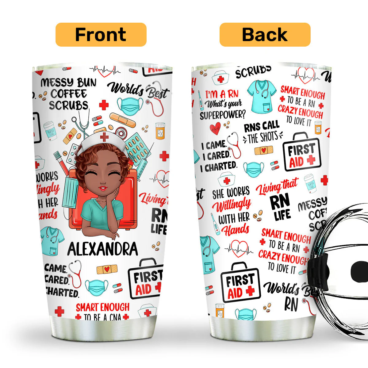 Living That Nurse Life - Personalized Stainless Steel Tumbler - Appreciation Gift For Nurse HD95 HH01 - Image 2