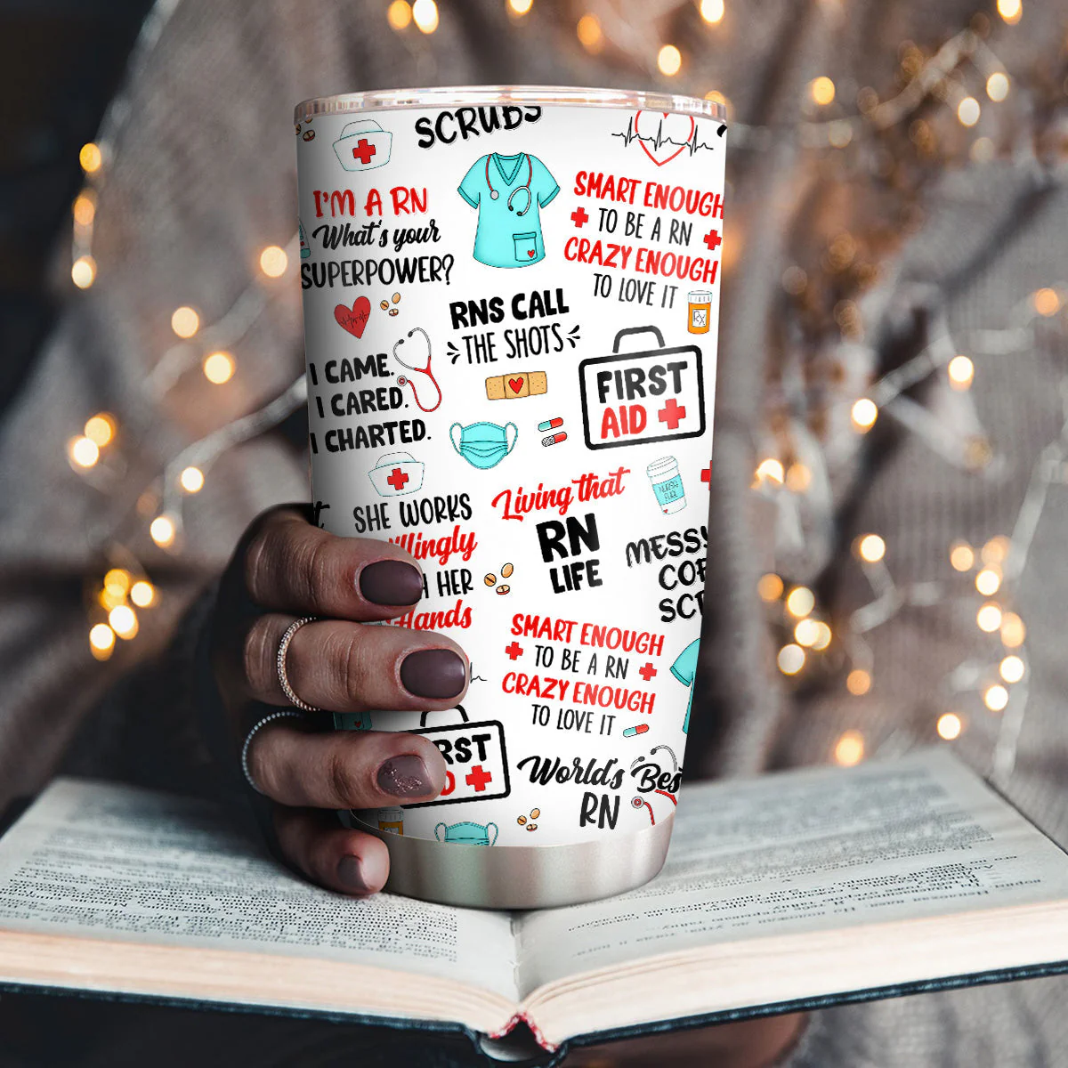 Living That Nurse Life - Personalized Stainless Steel Tumbler - Appreciation Gift For Nurse HD95 HH01 - Image 3