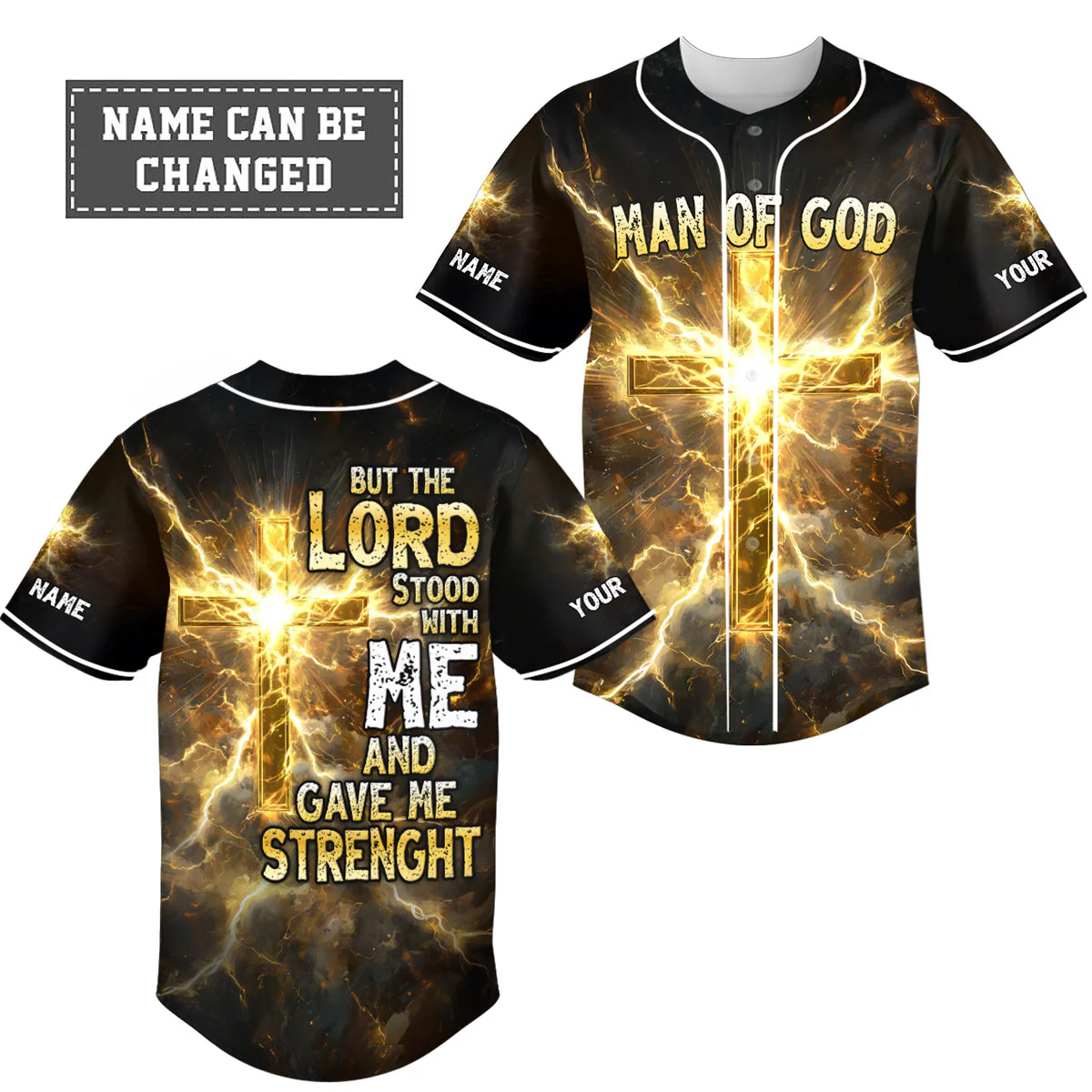 Lord Stood With Me Custom Name Baseball Jersey - Christant Gift For Him