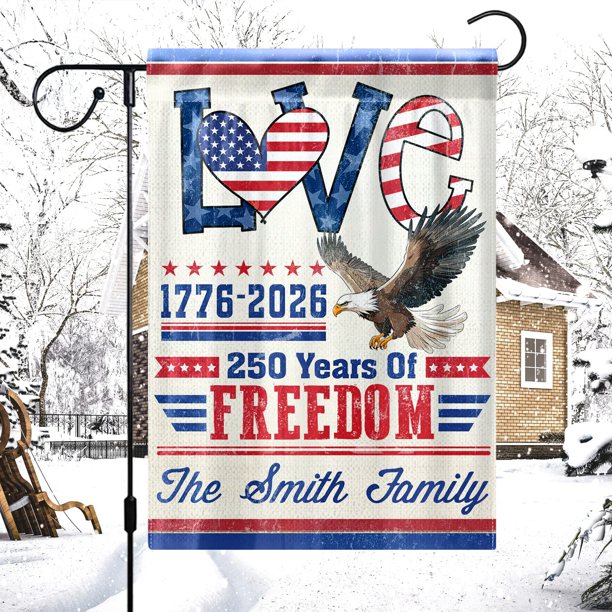 Love 250 Years of Freedom - Personalized Flag - Patriotic Gift For Family, Veteran | HN02 - Image 5