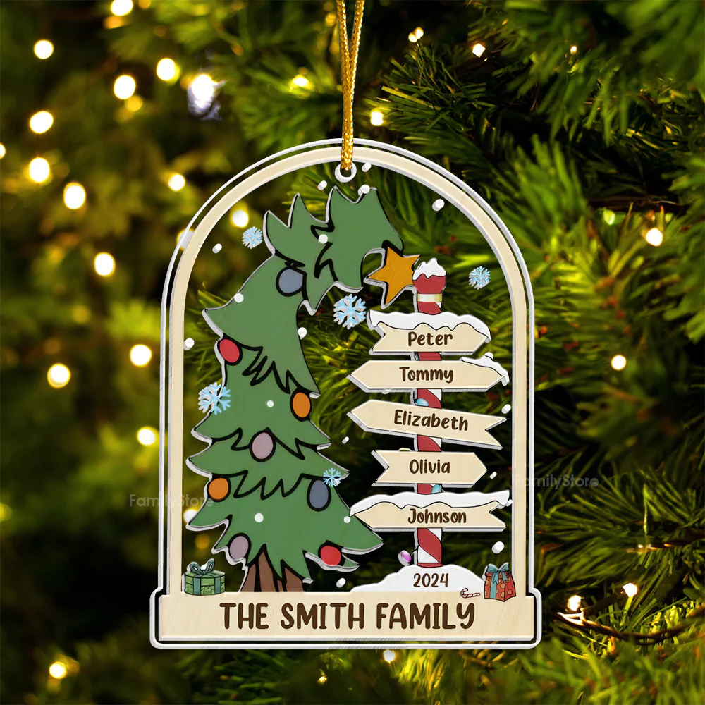 Love And Togetherness Make The Perfect Christmas - Gift For Family - Personalized Acrylic Ornament - NA94 - Image 6