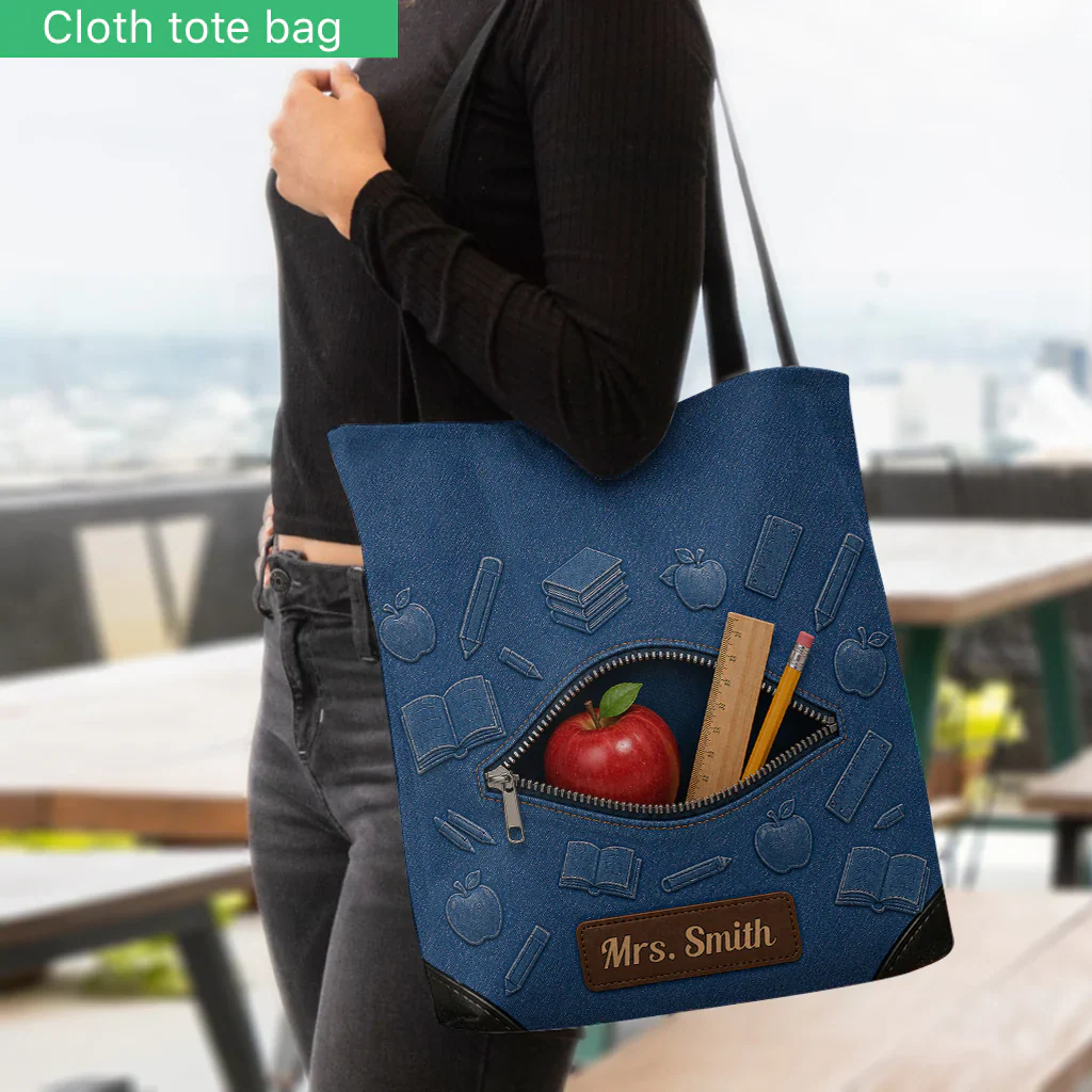 Love Being A Teacher - Personalized Tote Bag - Gift For Teachers - Image 2