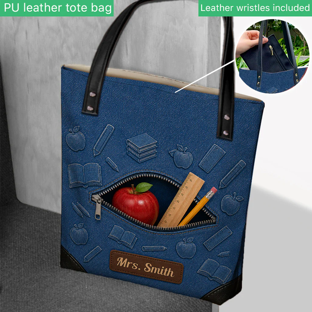 Love Being A Teacher - Personalized Tote Bag - Gift For Teachers - Image 3