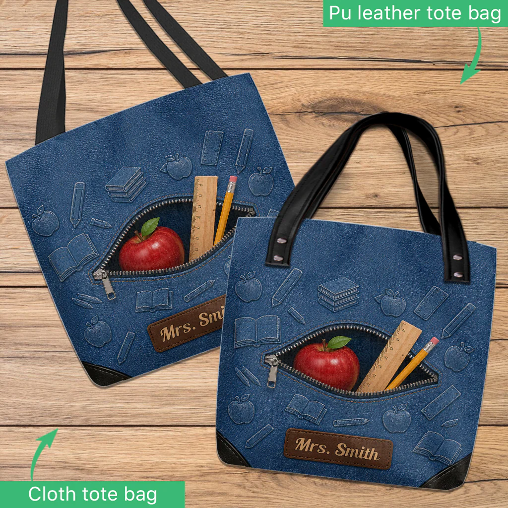 Love Being A Teacher - Personalized Tote Bag - Gift For Teachers - Image 4