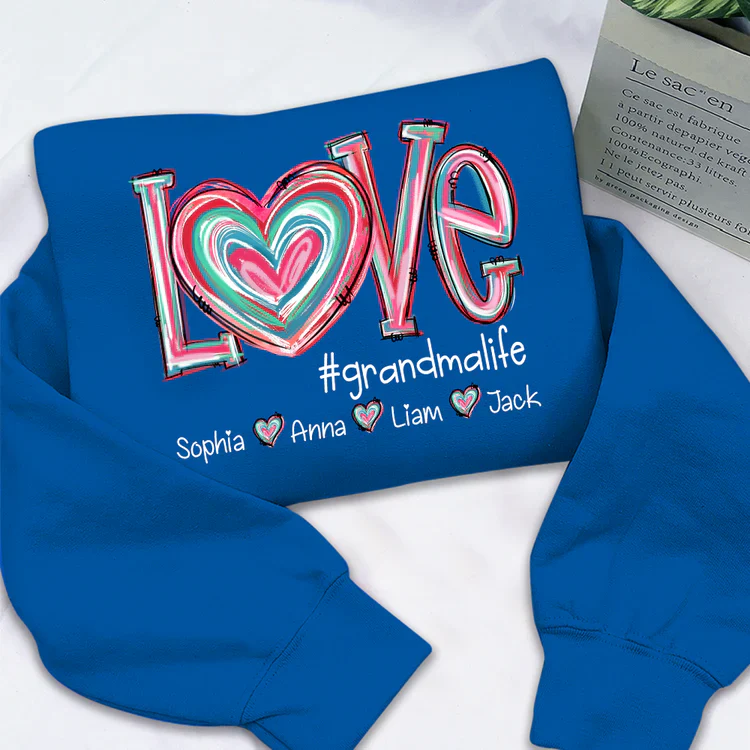 Love Grandma Life - Personalized Sweatshirt With Design On Sleeve - Meaningful Valentine Gifts For Grandma, Mom, Girlfriend, Wife - NH96 - Image 13
