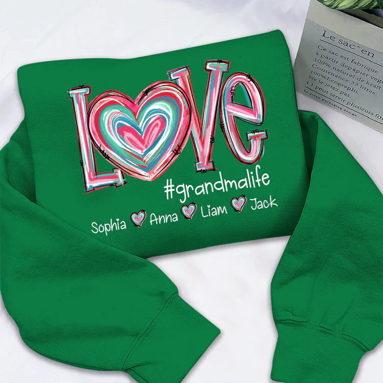 Love Grandma Life - Personalized Sweatshirt With Design On Sleeve - Meaningful Valentine Gifts For Grandma, Mom, Girlfriend, Wife - NH96 - Image 15