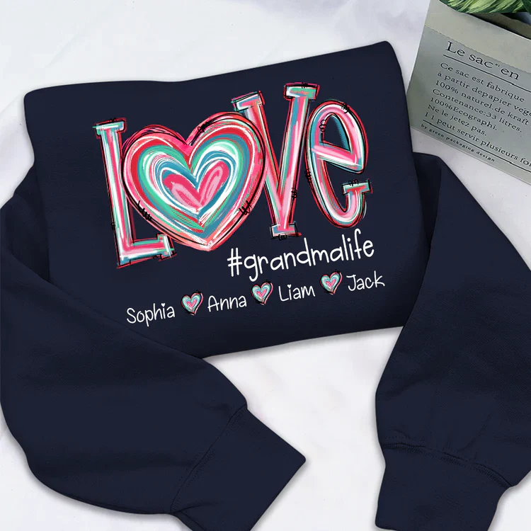 Love Grandma Life - Personalized Sweatshirt With Design On Sleeve - Meaningful Valentine Gifts For Grandma, Mom, Girlfriend, Wife - NH96 - Image 16