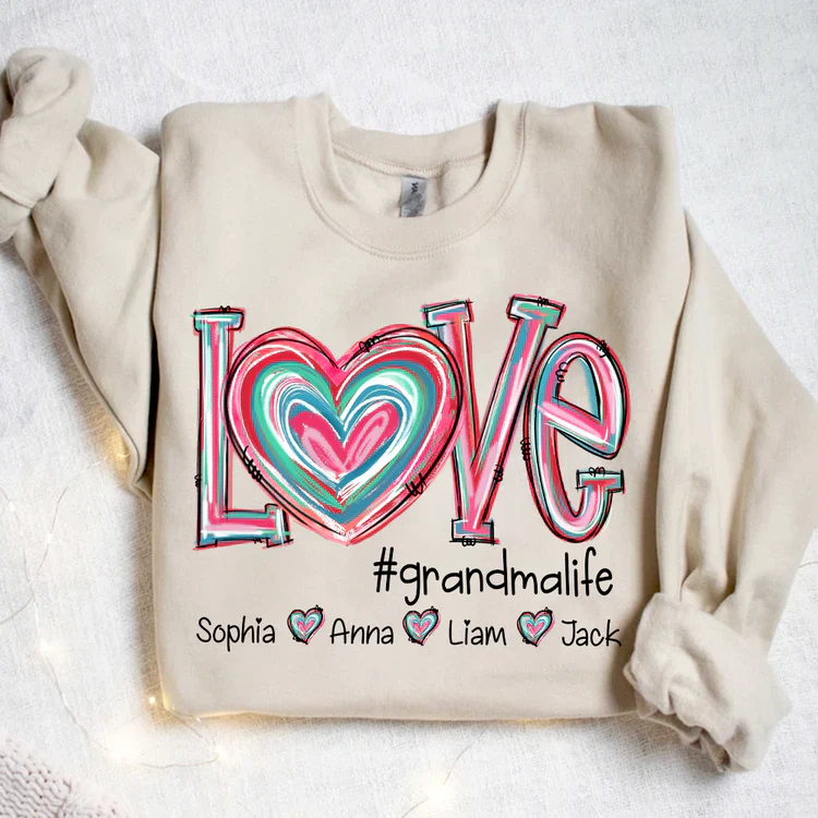 Love Grandma Life - Personalized Sweatshirt With Design On Sleeve - Meaningful Valentine Gifts For Grandma, Mom, Girlfriend, Wife - NH96 - Image 23