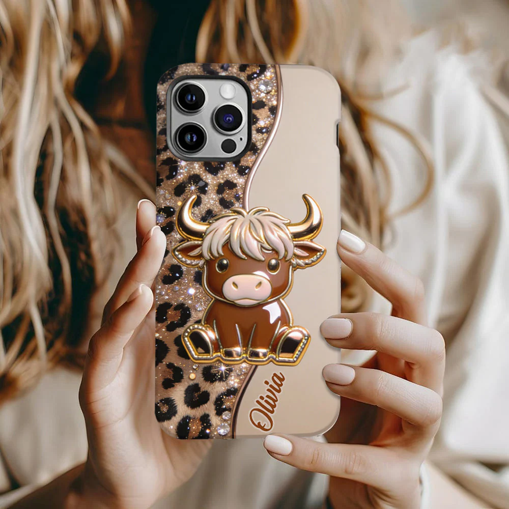 Love Highland Cows - Personalized Phone Case - Gift For Her - Image 2