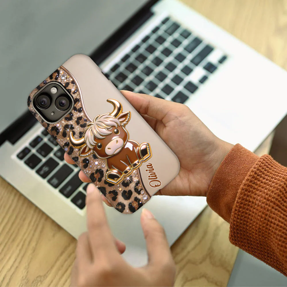 Love Highland Cows - Personalized Phone Case - Gift For Her - Image 4