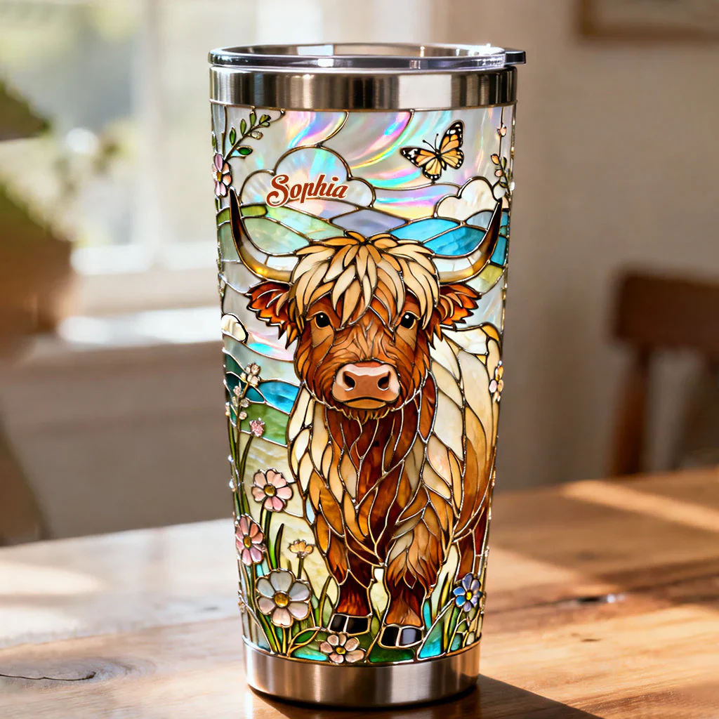Love Highland Cows - Personalized Tumbler - Gift For Farmers