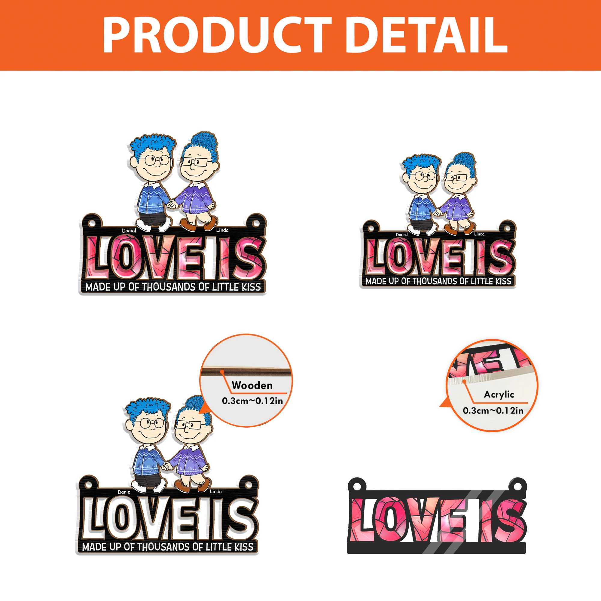 Love Is Made Up Of Thousands Of Little Kiss  - Personalized Window Hanging Window Hanging Suncatcher Ornament - Gift For Couple, Husband Wife  - CL43 NH96 - Image 4