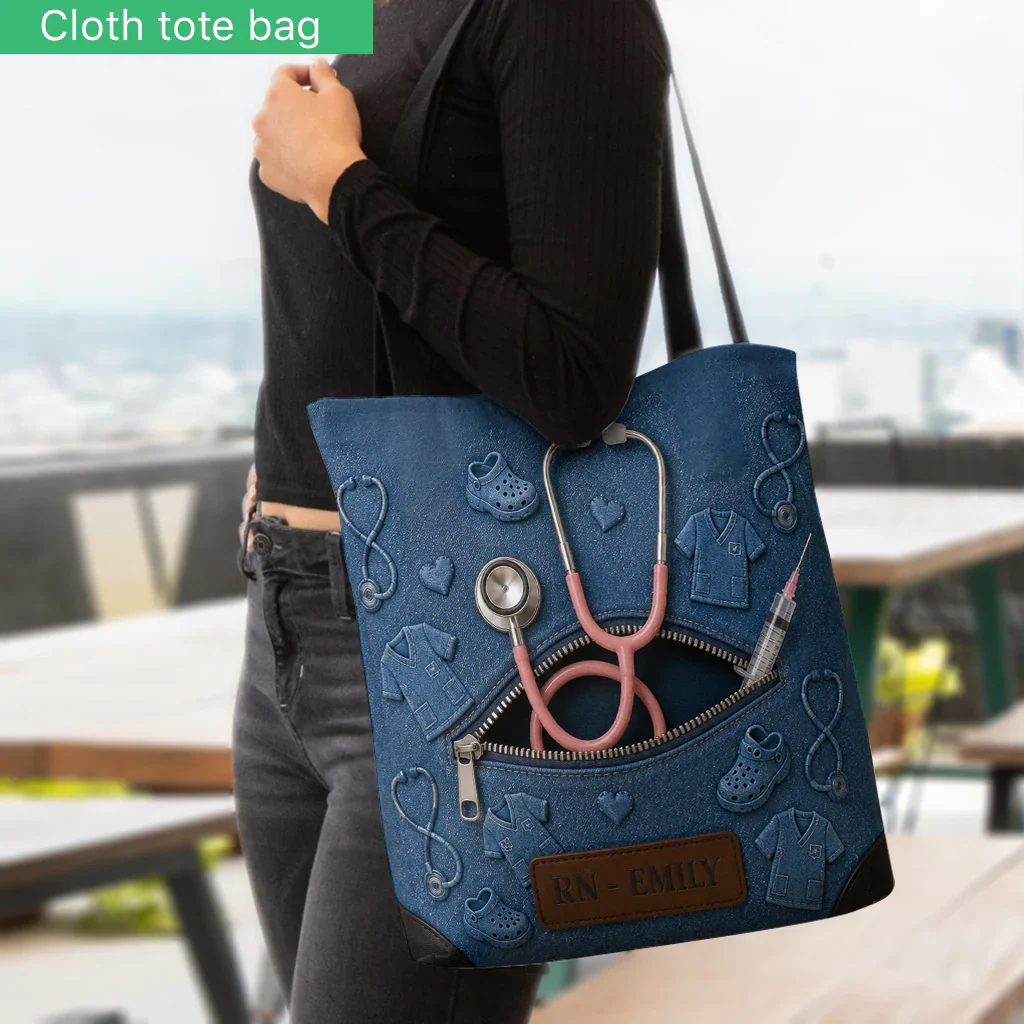 Love My Job - Personalized Tote Bag - Gift For Nurse - Image 2
