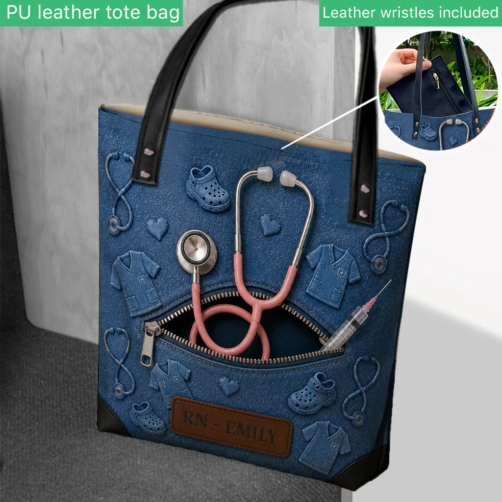 Love My Job - Personalized Tote Bag - Gift For Nurse - Image 3
