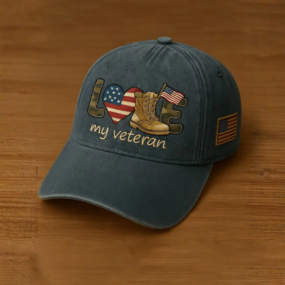 Love My Veteran - Personalized Classic Cap - Patriotic Gift For Veterans HN02