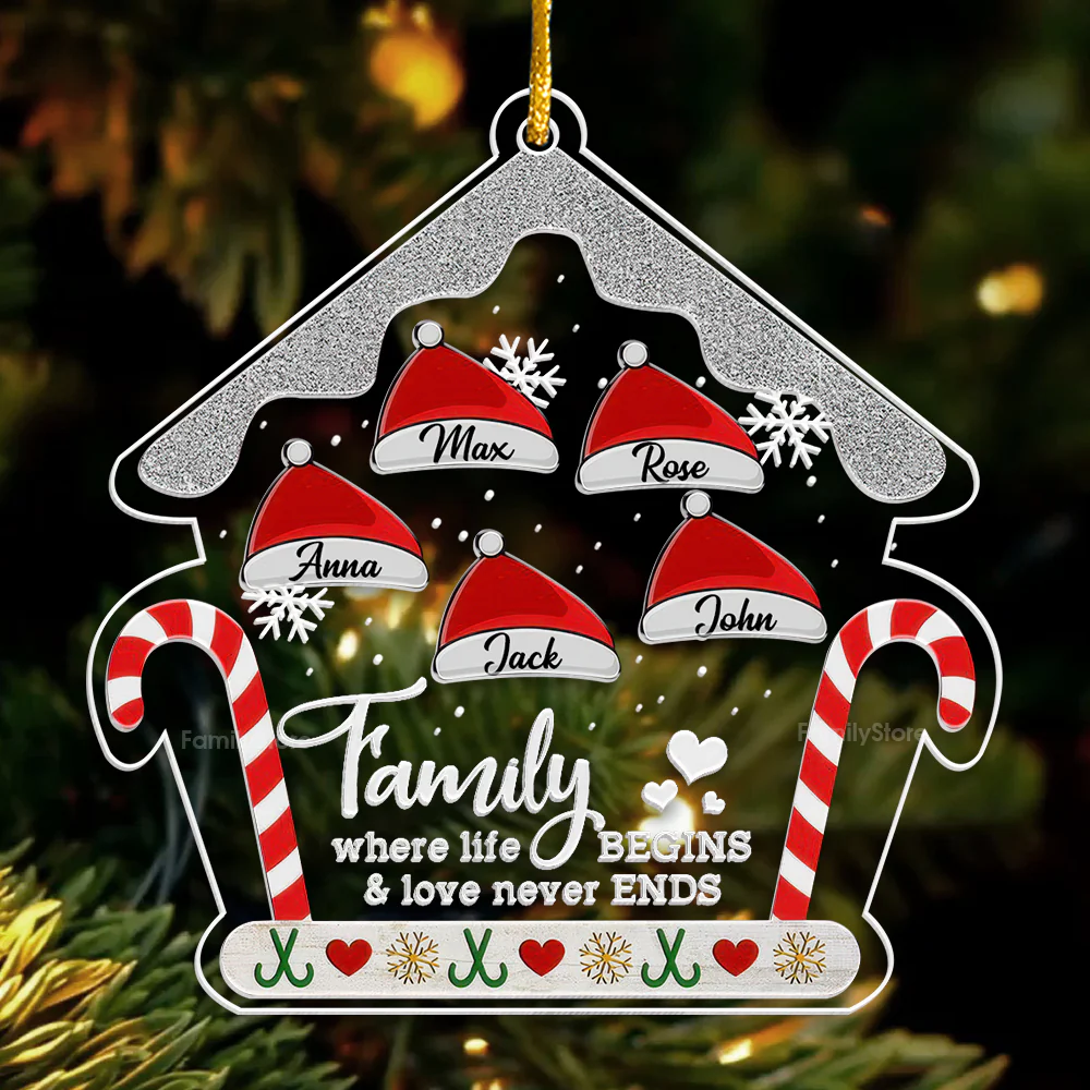 Love Never Ends - Gift For Family - Personalized Acrylic Ornament - NA94 - Image 3