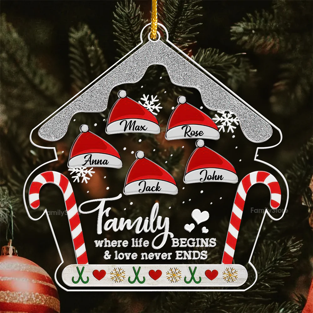 Love Never Ends - Gift For Family - Personalized Acrylic Ornament - NA94 - Image 4