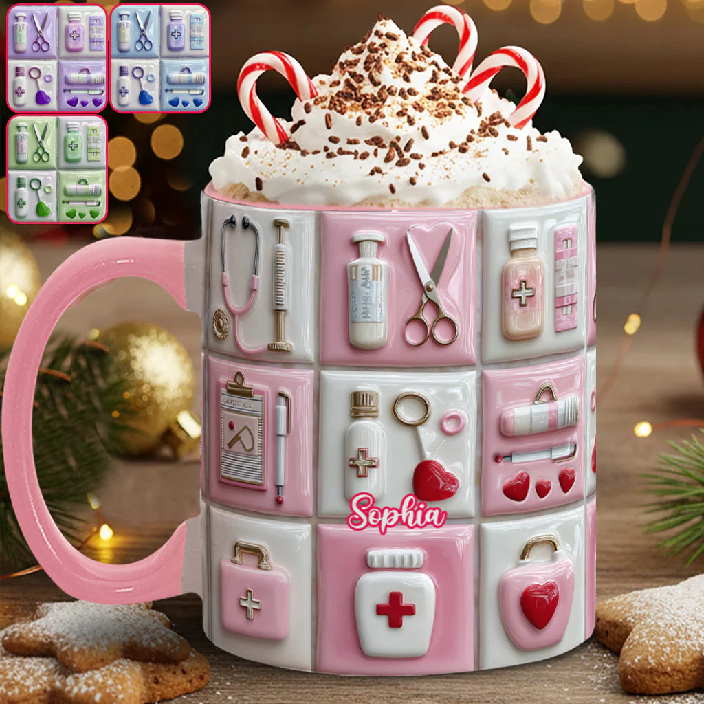 Love Nurse Life - Personalized Accent Mug - Gift For Nurse HN02