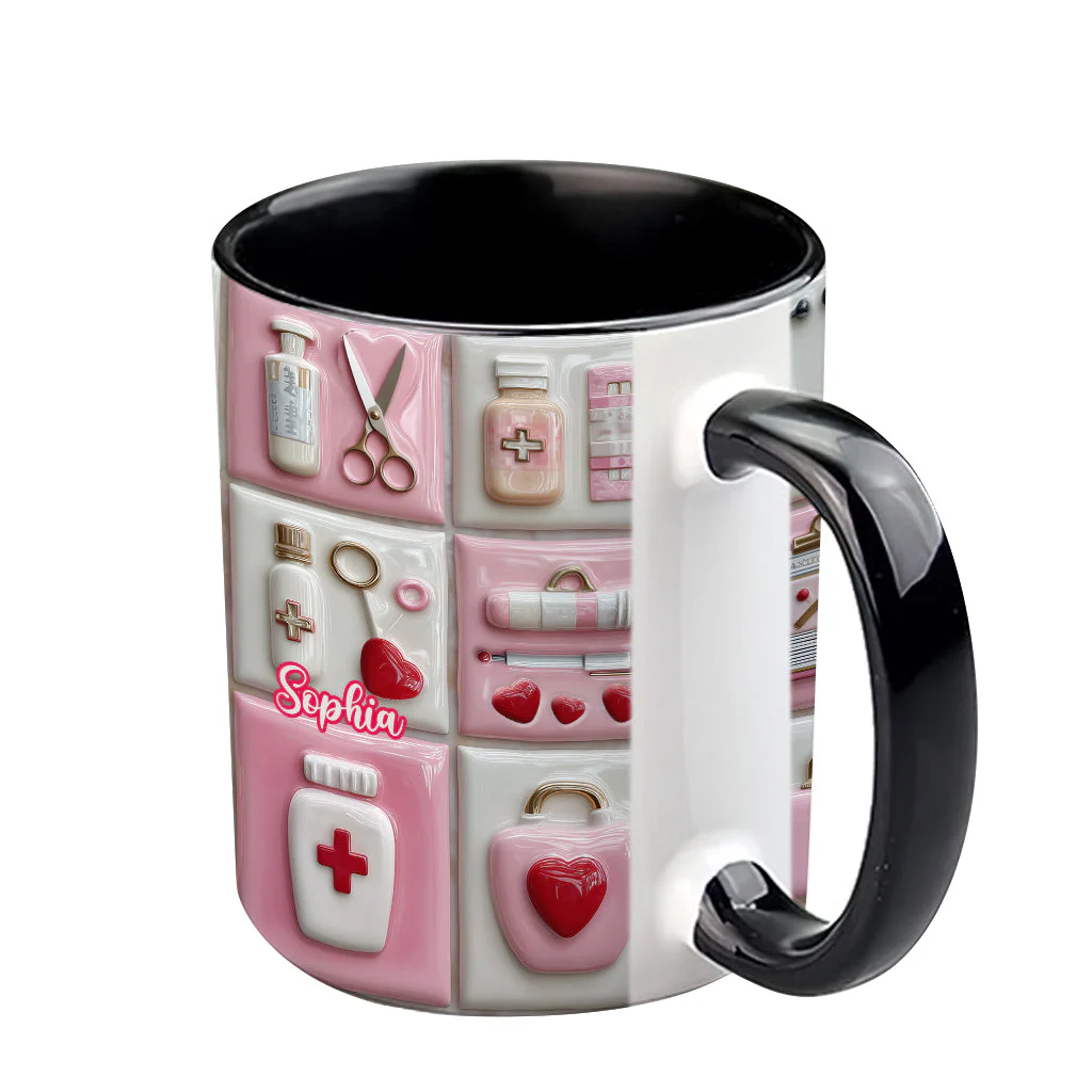 Love Nurse Life - Personalized Accent Mug - Gift For Nurse HN02 - Image 8