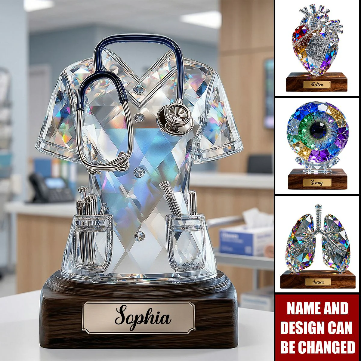Love Nurse Life - Personalized Custom Shaped Acrylic Plaque - Gift For Nurse