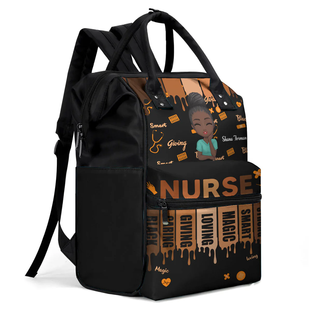 Love Nurse Life - Personalized Duckbilled Backpack - Gift For Nurse | NR3 HH01 - Image 2
