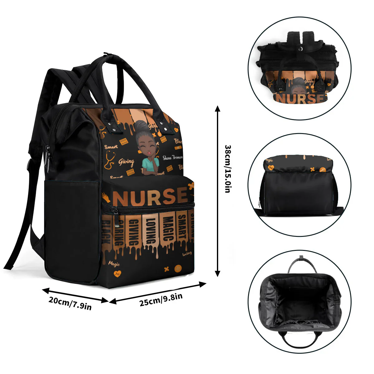 Love Nurse Life - Personalized Duckbilled Backpack - Gift For Nurse | NR3 HH01 - Image 6