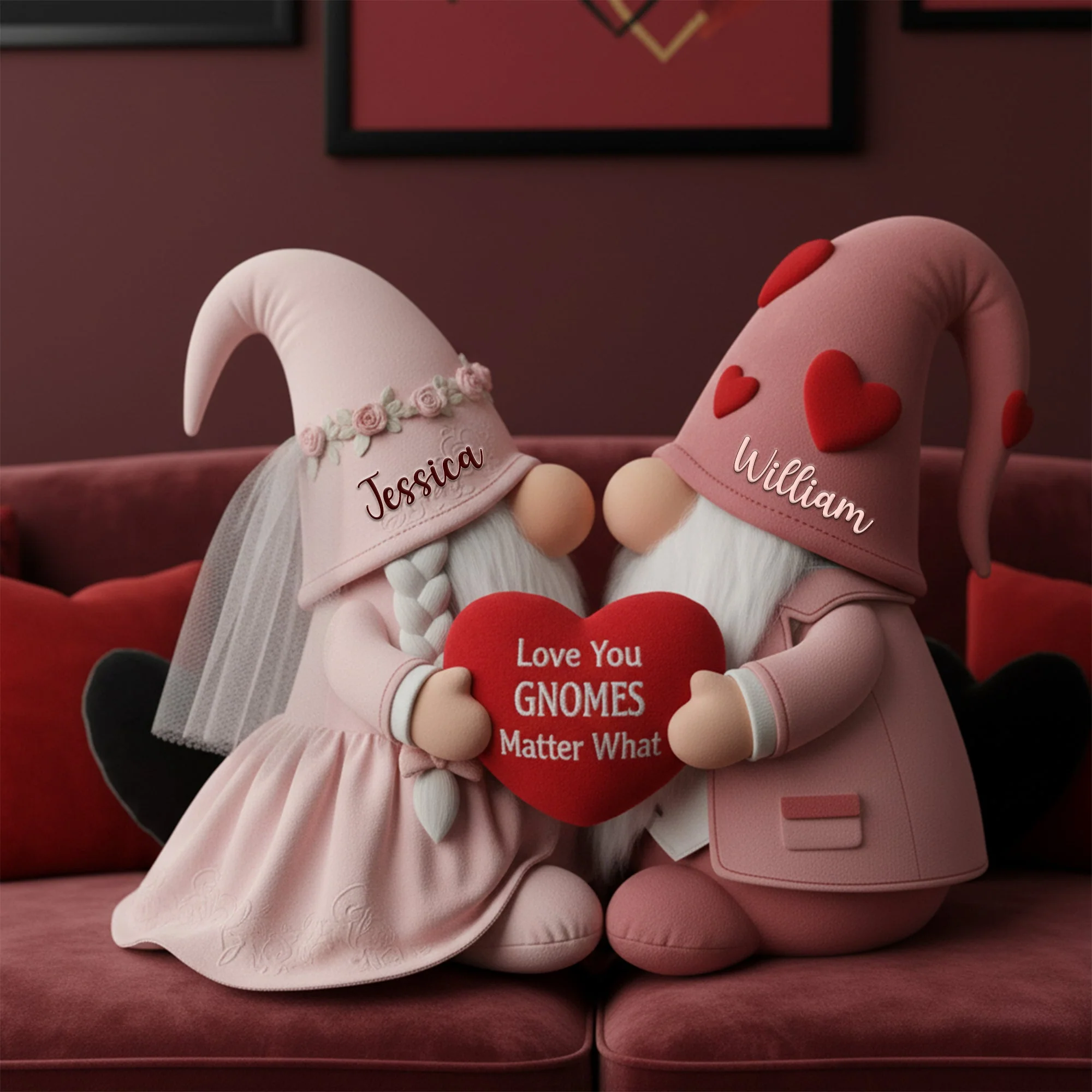 Love You Gnomes Matter What - Personalized Custom Shape Pillow - Gift For Couples HH01 - Image 4