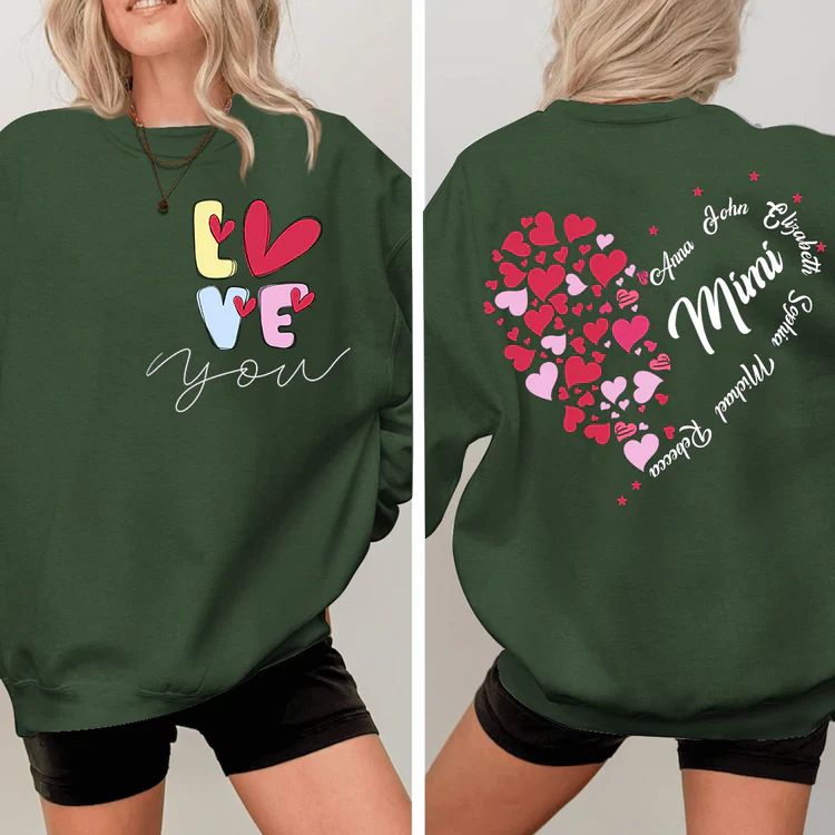 Love You Mimi With Grandkids - Personalized Sweatshirt - Gift For Grandma, Mom, Wife | Custom Sleeve NH96 - Image 10