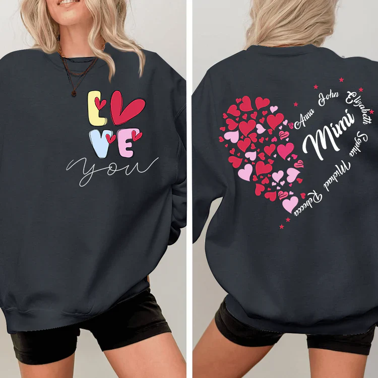 Love You Mimi With Grandkids - Personalized Sweatshirt - Gift For Grandma, Mom, Wife | Custom Sleeve NH96 - Image 11