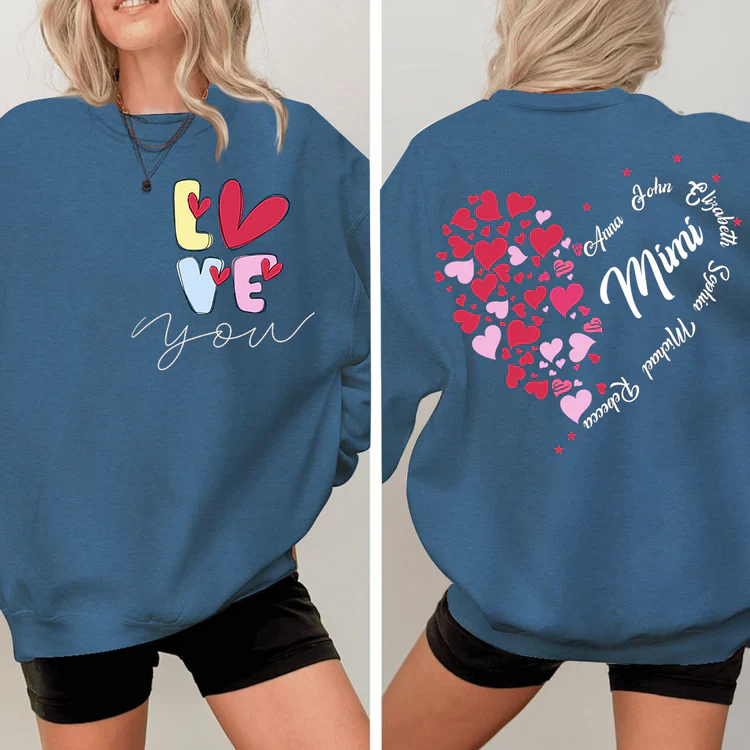 Love You Mimi With Grandkids - Personalized Sweatshirt - Gift For Grandma, Mom, Wife | Custom Sleeve NH96 - Image 12