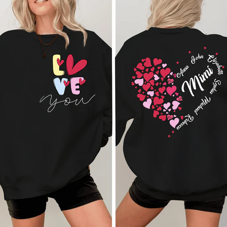 Love You Mimi With Grandkids - Personalized Sweatshirt - Gift For Grandma, Mom, Wife | Custom Sleeve NH96 - Image 6
