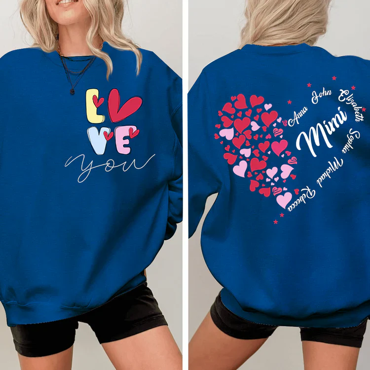 Love You Mimi With Grandkids - Personalized Sweatshirt - Gift For Grandma, Mom, Wife | Custom Sleeve NH96 - Image 7
