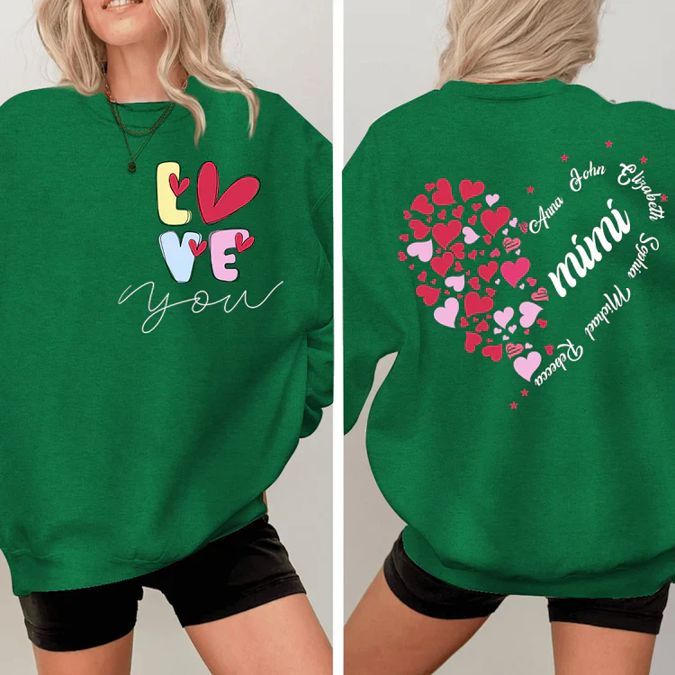 Love You Mimi With Grandkids - Personalized Sweatshirt - Gift For Grandma, Mom, Wife | Custom Sleeve NH96 - Image 9