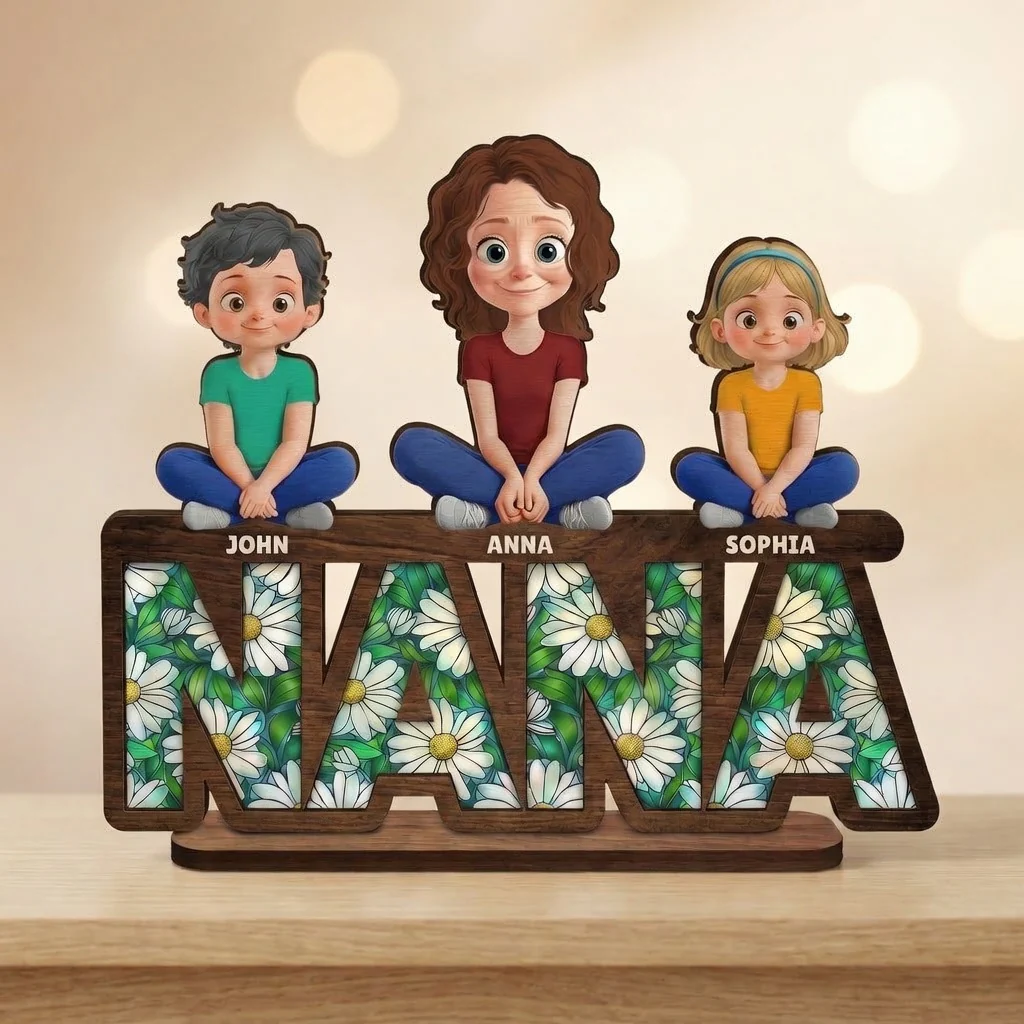 Love You Mom Grandma - Personalized Wooden Plaque - Gift For Mom, Grandma | GR25 HN02