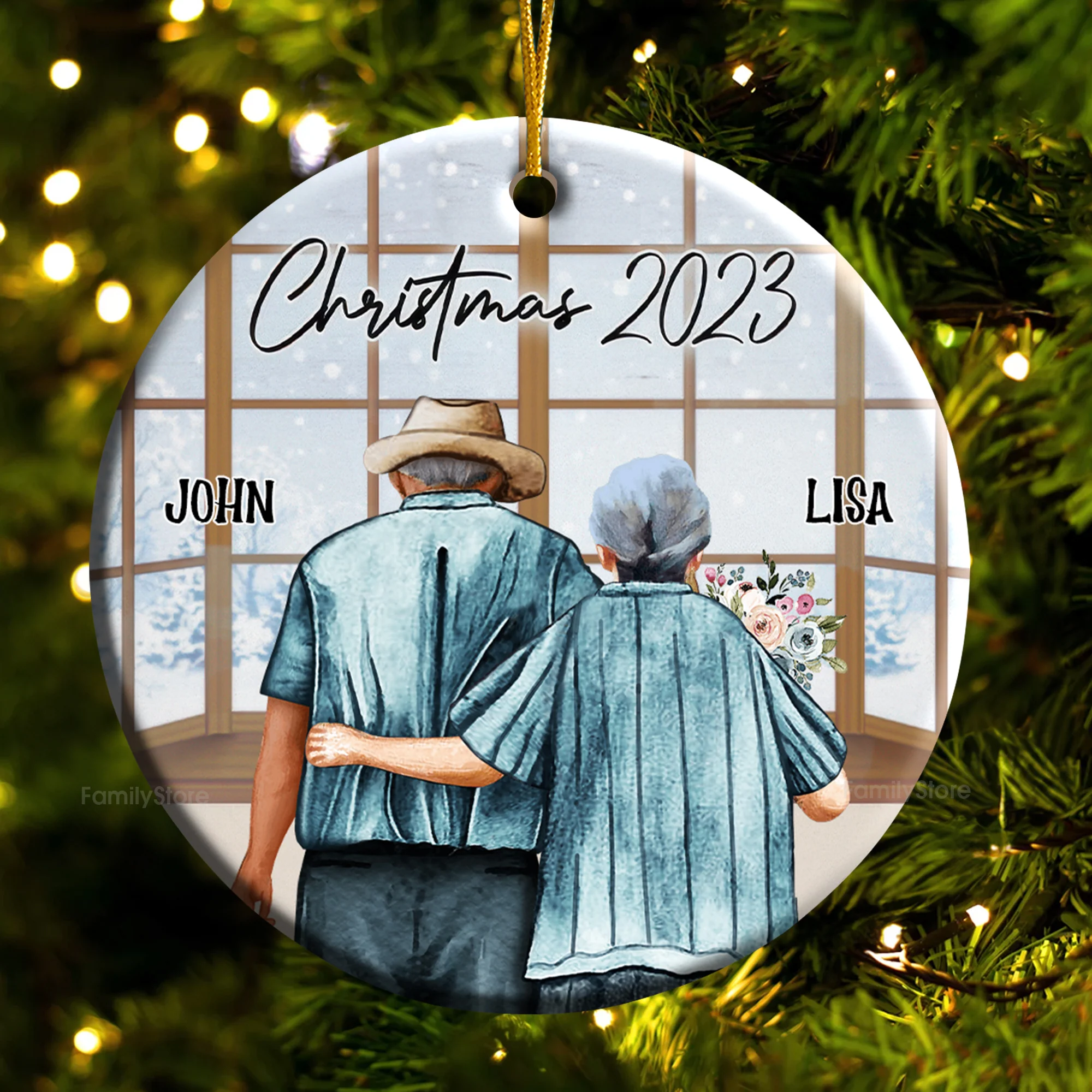 Lovely Christmas - Gift For Couples - Personalized Ceramic Ornament - CL29 NH96 - Image 4