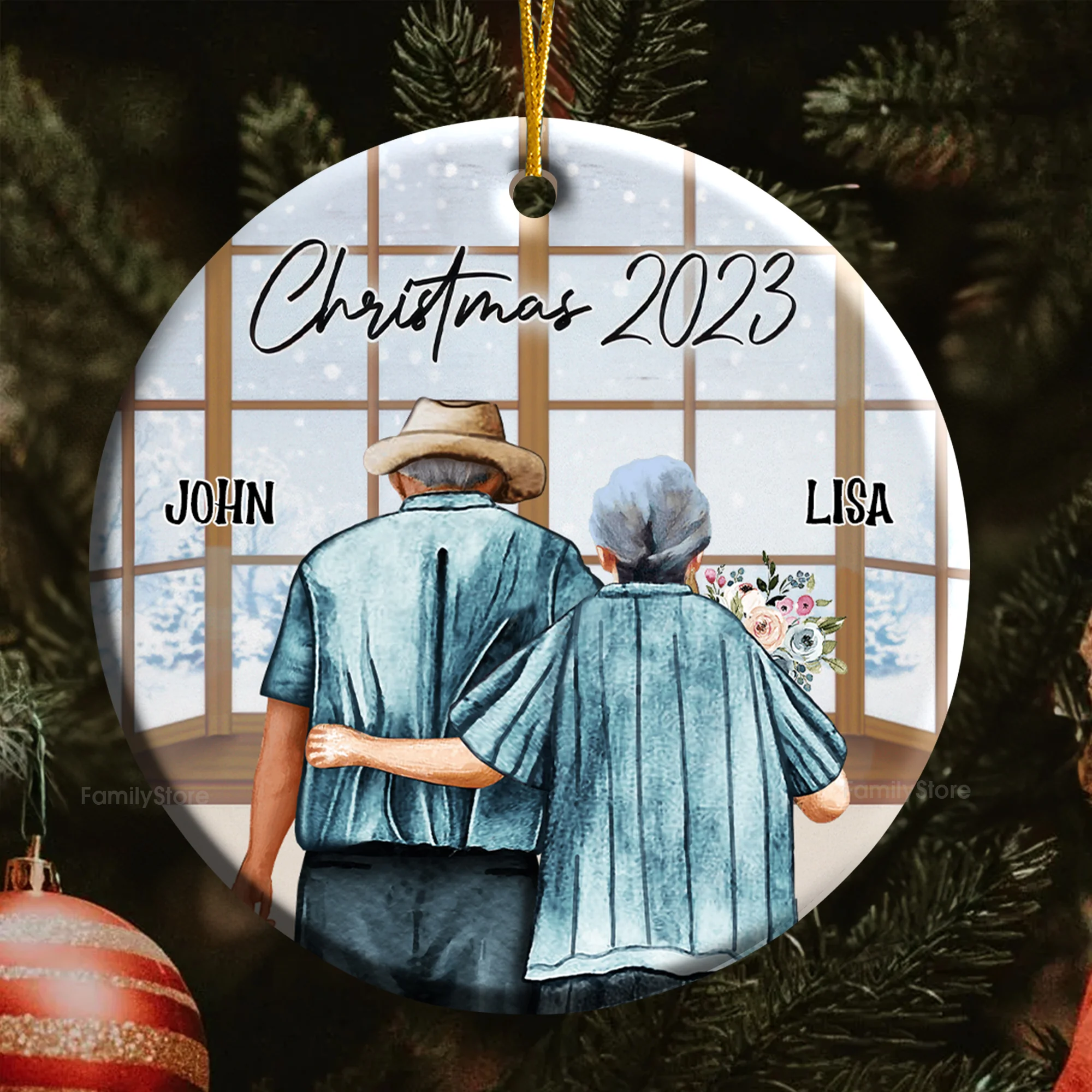 Lovely Christmas - Gift For Couples - Personalized Ceramic Ornament - CL29 NH96 - Image 5