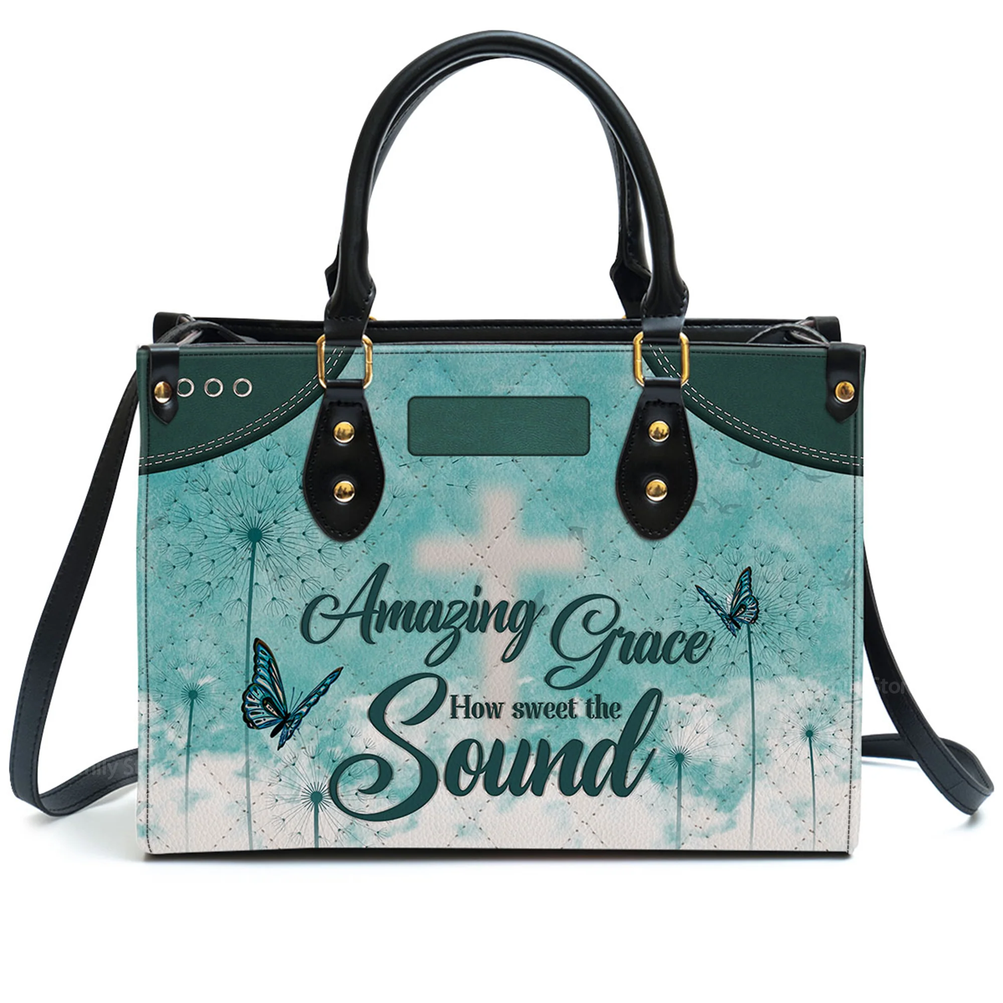 Lovely Dandelion - Amazing Grace - Scripture Gifts For Women Of God - Personalized Leather Handbag With Handle - AT4081328 - Image 2