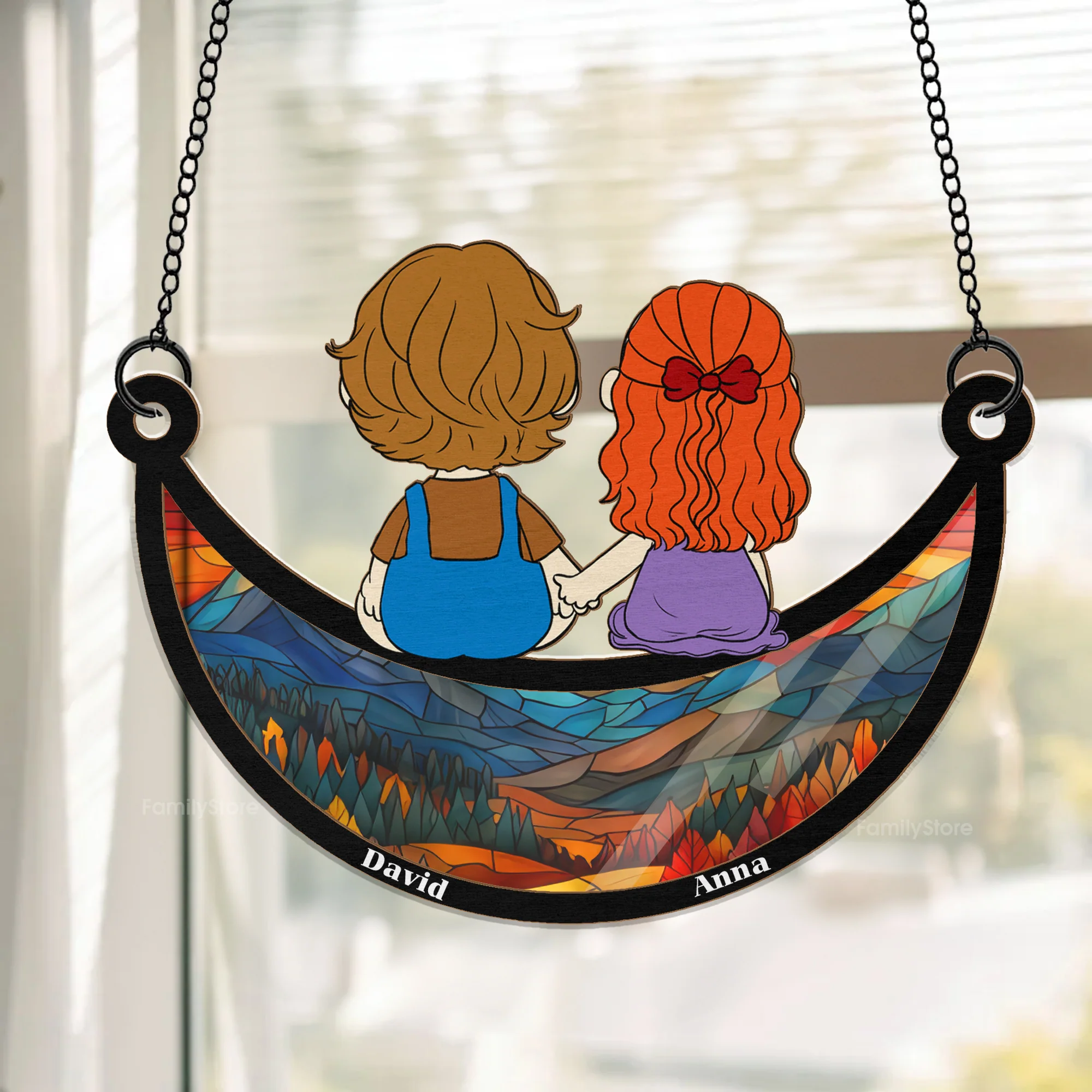 Loving You Is A Wonderful Way To Spend A Lifetime - Personalized Window Hanging Suncatcher Ornament - Gift For Couple, Husband Wife | GR16 NH96