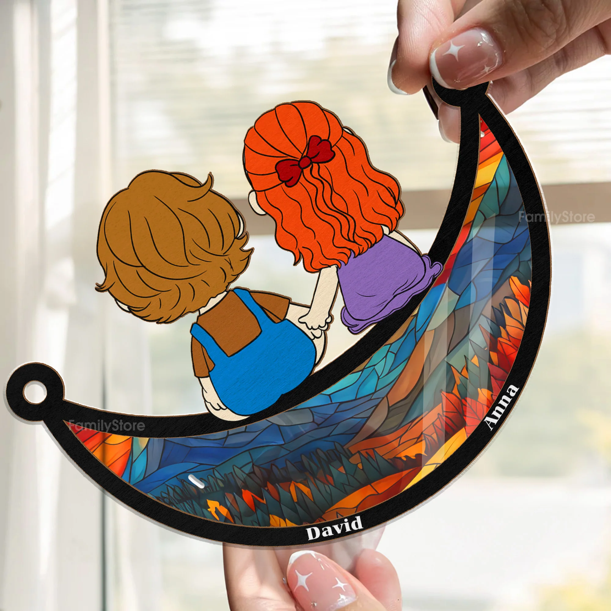 Loving You Is A Wonderful Way To Spend A Lifetime - Personalized Window Hanging Suncatcher Ornament - Gift For Couple, Husband Wife | GR16 NH96 - Image 2