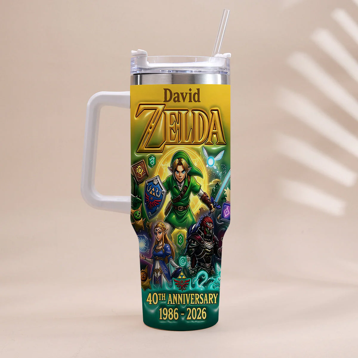 LoZd Celebrate 40th Anniversary - Personalized Tumbler With Handle - Anniversary Gift For Movie Fans - Image 2