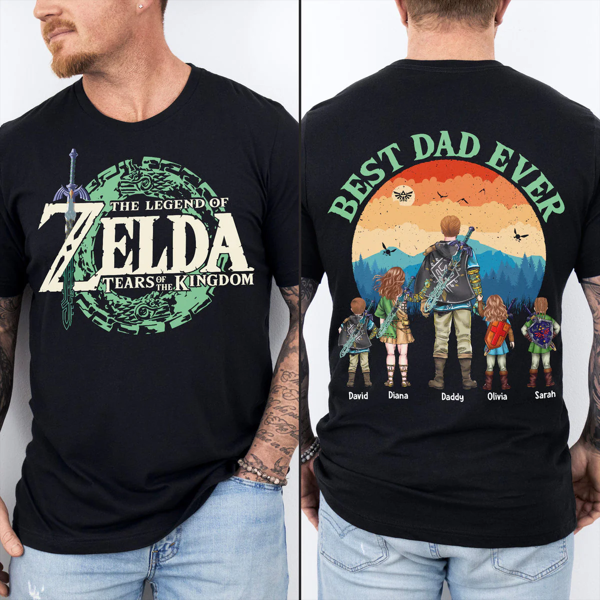 LoZd Fantasy Adventure Best Dad Ever - Personalized TShirt - Gift For Dad - Image 2